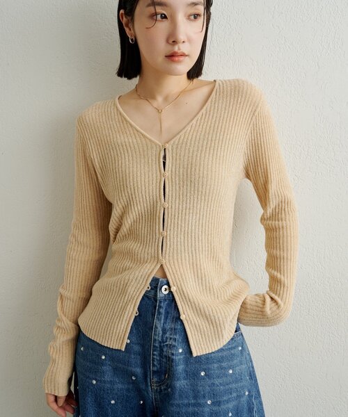 Omekashi（オメカシ）の「ベロアモール2WAYカーディガン（カーディガン/ボレロ・レディース・ベージュ/ブラック/ライトグレー/ネイビー/ベージュ系その他2・FREE）」の9枚目の写真