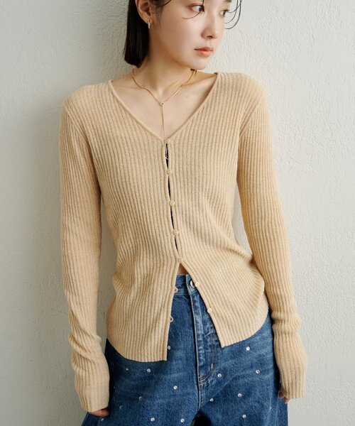 Omekashi（オメカシ）の「ベロアモール2WAYカーディガン（カーディガン/ボレロ・レディース・ベージュ/ブラック/ライトグレー/ネイビー/ベージュ系その他2・FREE）」の10枚目の写真