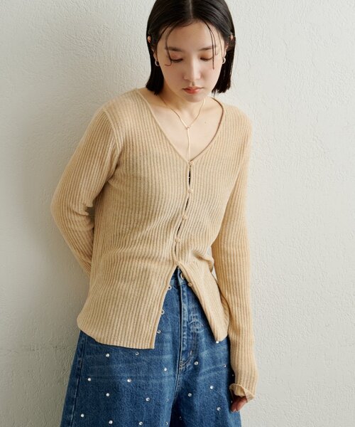 Omekashi（オメカシ）の「ベロアモール2WAYカーディガン（カーディガン/ボレロ・レディース・ベージュ/ブラック/ライトグレー/ネイビー/ベージュ系その他2・FREE）」の11枚目の写真