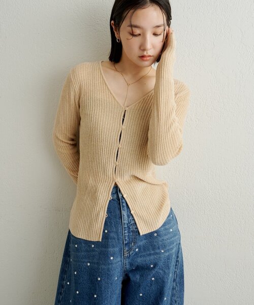 Omekashi（オメカシ）の「ベロアモール2WAYカーディガン（カーディガン/ボレロ・レディース・ベージュ/ブラック/ライトグレー/ネイビー/ベージュ系その他2・FREE）」の12枚目の写真