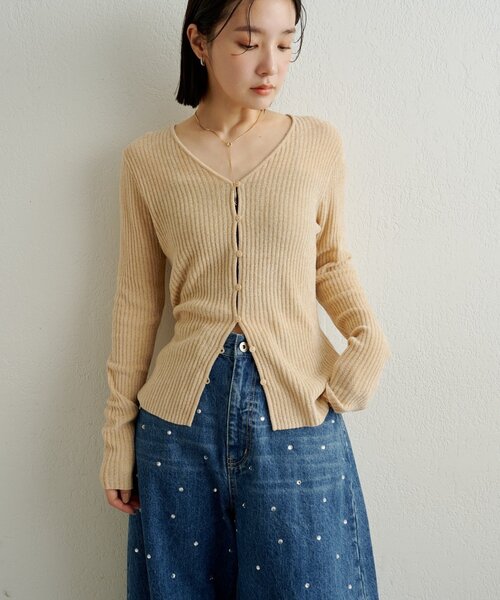 Omekashi（オメカシ）の「ベロアモール2WAYカーディガン（カーディガン/ボレロ・レディース・ベージュ/ブラック/ライトグレー/ネイビー/ベージュ系その他2・FREE）」の13枚目の写真