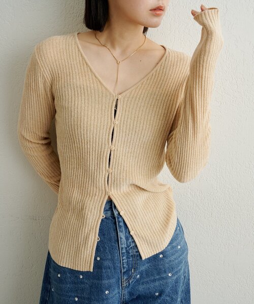 Omekashi（オメカシ）の「ベロアモール2WAYカーディガン（カーディガン/ボレロ・レディース・ベージュ/ブラック/ライトグレー/ネイビー/ベージュ系その他2・FREE）」の14枚目の写真