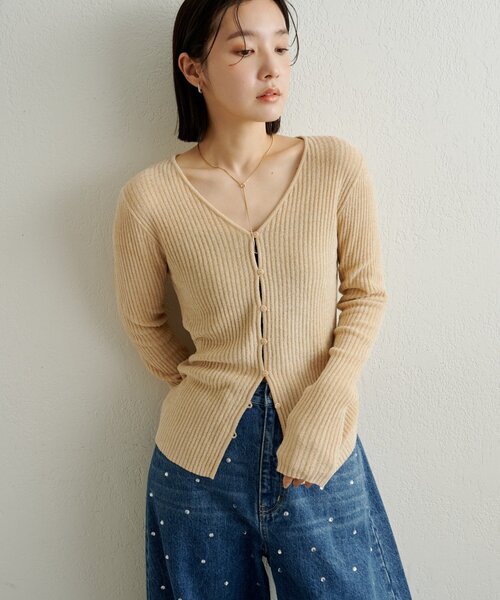 Omekashi（オメカシ）の「ベロアモール2WAYカーディガン（カーディガン/ボレロ・レディース・ベージュ/ブラック/ライトグレー/ネイビー/ベージュ系その他2・FREE）」の15枚目の写真