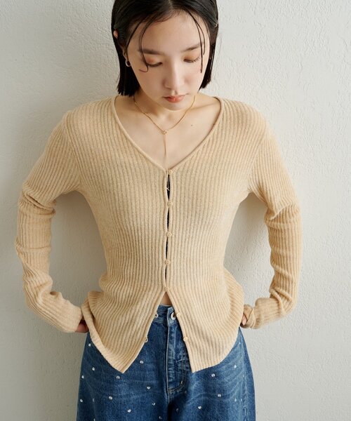 Omekashi（オメカシ）の「ベロアモール2WAYカーディガン（カーディガン/ボレロ・レディース・ベージュ/ブラック/ライトグレー/ネイビー/ベージュ系その他2・FREE）」の16枚目の写真