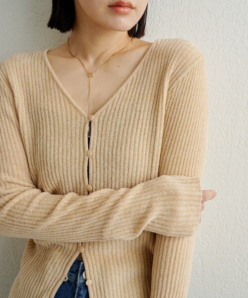 Omekashi（オメカシ）の「ベロアモール2WAYカーディガン（カーディガン/ボレロ・レディース・ベージュ/ブラック/ライトグレー/ネイビー/ベージュ系その他2・FREE）」の17枚目の写真