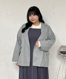 テーラードジャケット（グレー/灰色系・ツイード）ファッション通販