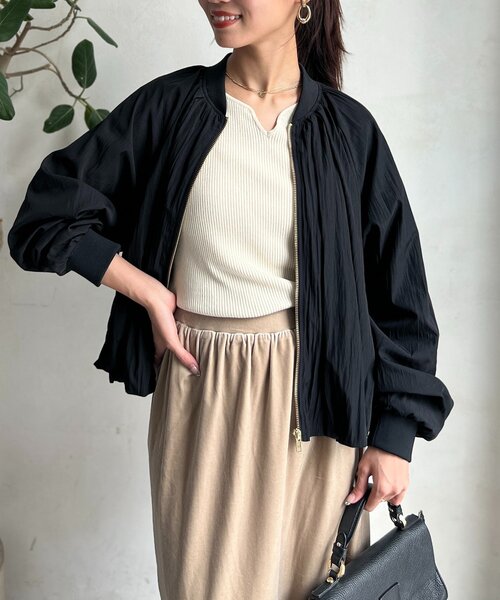 Chez toi（シェトワ）の「バルーンブルゾン（ブルゾン・レディース・ベージュ/ブラック/グレイッシュベージュ・FREE）」の6枚目の写真