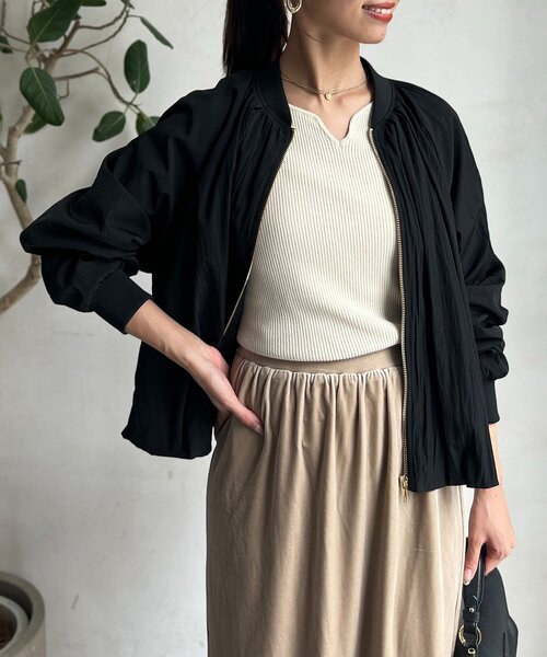 Chez toi（シェトワ）の「バルーンブルゾン（ブルゾン・レディース・ベージュ/ブラック/グレイッシュベージュ・FREE）」の7枚目の写真