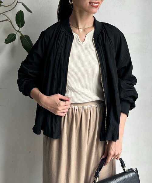 Chez toi（シェトワ）の「バルーンブルゾン（ブルゾン・レディース・ベージュ/ブラック/グレイッシュベージュ・FREE）」の8枚目の写真