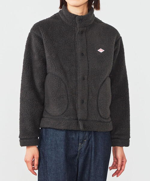 DANTON(ダントン)の「DANTON | ダブルフェイスボア スタンドカラージャケット WOMEN(ブルゾン・レディース・ブラック/ベージュ/マスタード・S)」の8枚目の写真