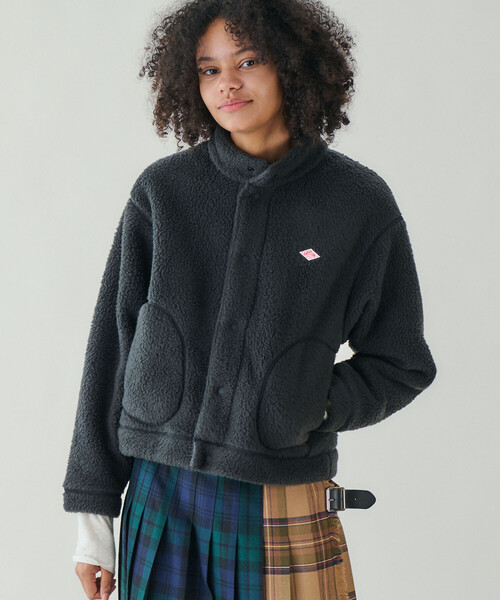 DANTON(ダントン)の「DANTON | ダブルフェイスボア スタンドカラージャケット WOMEN(ブルゾン・レディース・ブラック/ベージュ/マスタード・S)」の21枚目の写真