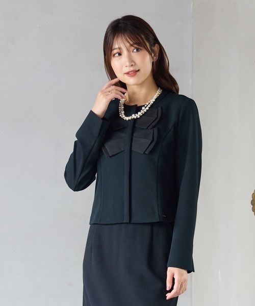 セール】【UVカット】ダブルリボンジャケット（ノーカラージャケット