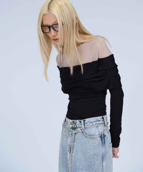 THINGS THAT MATTER（シングス ザット マター）の「NEW PRETENSE OFF-SHOULDER TOPS / ニュープリテンスオフショルダートップス（その他トップス・レディース・ブラック/チャコールグレー/ブラウン・FREE）」の4枚目の写真