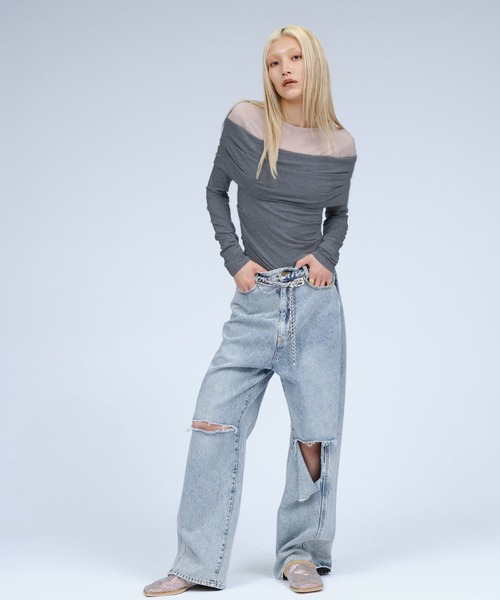 THINGS THAT MATTER（シングス ザット マター）の「NEW PRETENSE OFF-SHOULDER TOPS / ニュープリテンスオフショルダートップス（その他トップス・レディース・ブラック/チャコールグレー/ブラウン・FREE）」の14枚目の写真