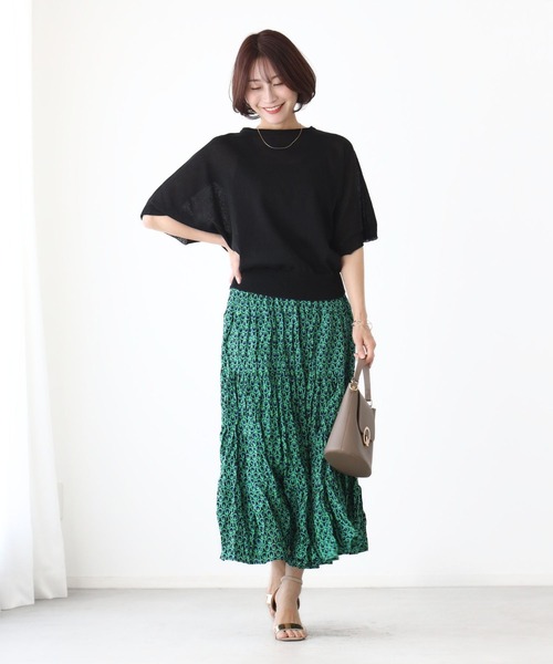 Ehre style（エーレスタイル）の「ゆるっと袖で二の腕隠しを叶える！サマードルマンニット（ニット/セーター・レディース・ブルー/ブラック/ブラウン・FREE）」の10枚目の写真