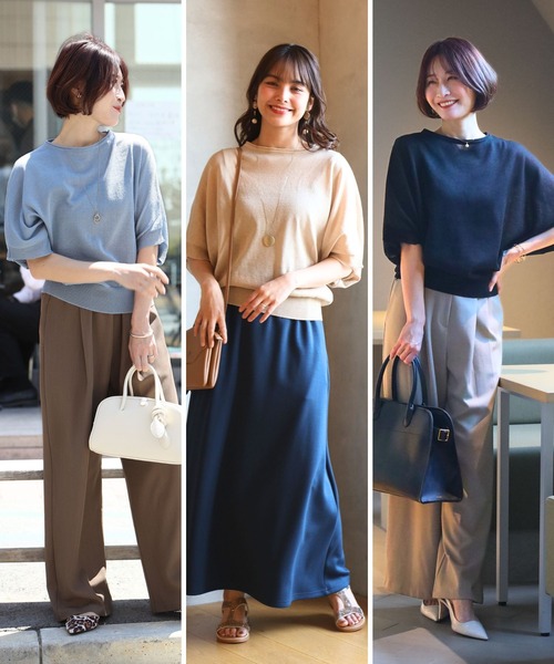 Ehre style（エーレスタイル）の「ゆるっと袖で二の腕隠しを叶える！サマードルマンニット（ニット/セーター・レディース・ブルー/ブラック/ブラウン・FREE）」の12枚目の写真