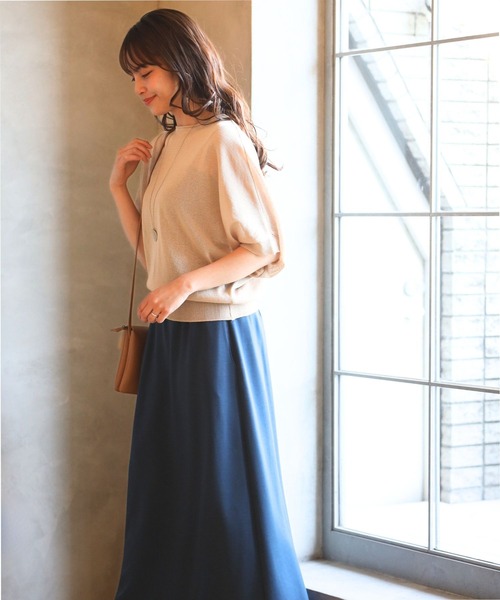 Ehre style（エーレスタイル）の「ゆるっと袖で二の腕隠しを叶える！サマードルマンニット（ニット/セーター・レディース・ブルー/ブラック/ブラウン・FREE）」の22枚目の写真