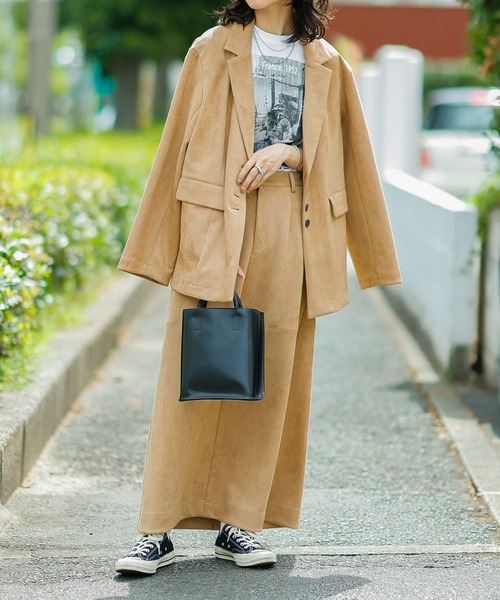 en CAnAF(エンカナフ)の「スエードロングスカート 【セットアップ対応】(スカート・レディース・ブラウン/ダークブラウン/ベージュ・フリー)」の17枚目の写真
