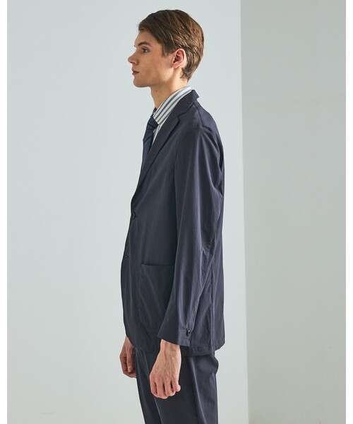 DESIGNWORKS（デザインワークス）の「【PERTEX(R) EQUILIBRIUM】2B テック ジャケット / 透湿性 / 撥水性 / セットアップ対応（テーラードジャケット・メンズ・チャコールグレー/ネイビー・44/50/46/48/52）」の4枚目の写真