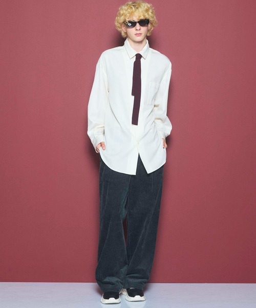 MAISON SPECIAL(メゾンスペシャル)の「《UNISEX》4 Colors Chambray Washable Wool Prime-Over Regular Collar Shirt Coat/4色シャンブレーウールプライムオーバーレギュラーカラーシャツコート【MAISON SPECIAL/メゾンスペシャル】(シャツ/ブラウス・メンズ・ホワイト/ブラック/ダークブルー/チャコールグレー/グレー/ダークネイビー・2/1/0)」の11枚目の写真