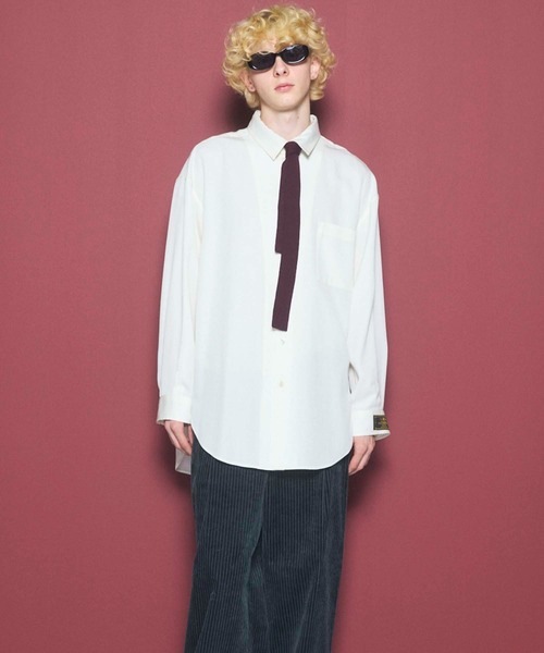 MAISON SPECIAL(メゾンスペシャル)の「《UNISEX》4 Colors Chambray Washable Wool Prime-Over Regular Collar Shirt Coat/4色シャンブレーウールプライムオーバーレギュラーカラーシャツコート【MAISON SPECIAL/メゾンスペシャル】(シャツ/ブラウス・メンズ・ホワイト/ブラック/ダークブルー/チャコールグレー/グレー/ダークネイビー・2/1/0)」の16枚目の写真