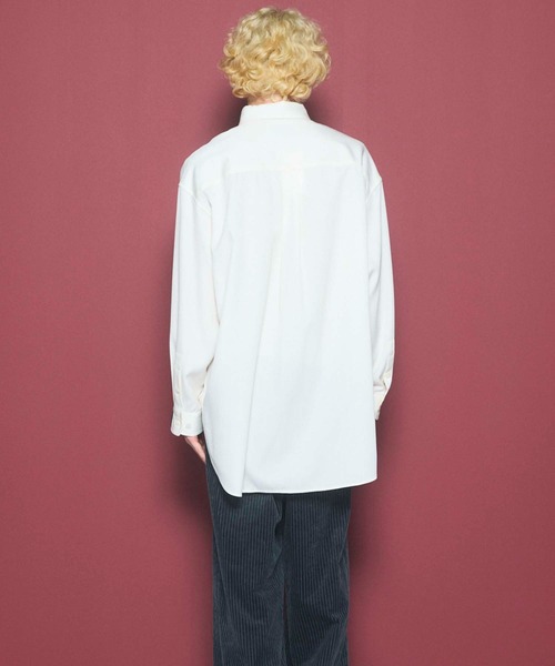 MAISON SPECIAL(メゾンスペシャル)の「《UNISEX》4 Colors Chambray Washable Wool Prime-Over Regular Collar Shirt Coat/4色シャンブレーウールプライムオーバーレギュラーカラーシャツコート【MAISON SPECIAL/メゾンスペシャル】(シャツ/ブラウス・メンズ・ホワイト/ブラック/ダークブルー/チャコールグレー/グレー/ダークネイビー・2/1/0)」の18枚目の写真