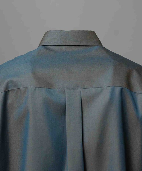 MAISON SPECIAL（メゾンスペシャル）の「《UNISEX》4 Colors Chambray Washable Wool Prime-Over Regular Collar Shirt Coat/4色シャンブレーウールプライムオーバーレギュラーカラーシャツコート【MAISON SPECIAL/メゾンスペシャル】（シャツ/ブラウス・メンズ・ホワイト/ブラック/ダークブルー/チャコールグレー/グレー・2/1/0）」の19枚目の写真