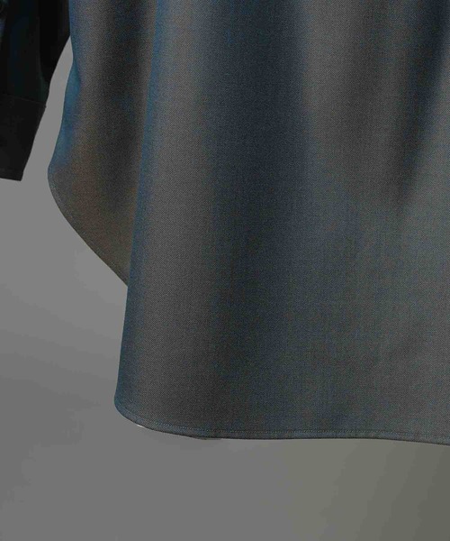 MAISON SPECIAL（メゾンスペシャル）の「《UNISEX》4 Colors Chambray Washable Wool Prime-Over Regular Collar Shirt Coat/4色シャンブレーウールプライムオーバーレギュラーカラーシャツコート【MAISON SPECIAL/メゾンスペシャル】（シャツ/ブラウス・メンズ・ホワイト/ブラック/ダークブルー/チャコールグレー/グレー・2/1/0）」の22枚目の写真