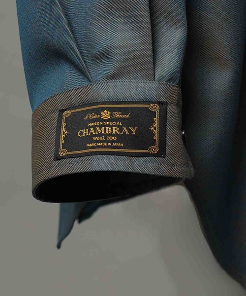 MAISON SPECIAL（メゾンスペシャル）の「《UNISEX》4 Colors Chambray Washable Wool Prime-Over Regular Collar Shirt Coat/4色シャンブレーウールプライムオーバーレギュラーカラーシャツコート【MAISON SPECIAL/メゾンスペシャル】（シャツ/ブラウス・メンズ・ホワイト/ブラック/ダークブルー/チャコールグレー/グレー・2/1/0）」の9枚目の写真