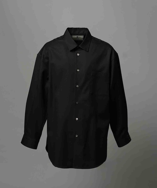 MAISON SPECIAL（メゾンスペシャル）の「《UNISEX》4 Colors Chambray Washable Wool Prime-Over Regular Collar Shirt Coat/4色シャンブレーウールプライムオーバーレギュラーカラーシャツコート【MAISON SPECIAL/メゾンスペシャル】（シャツ/ブラウス・メンズ・ホワイト/ブラック/ダークブルー/チャコールグレー/グレー・2/1/0）」の7枚目の写真