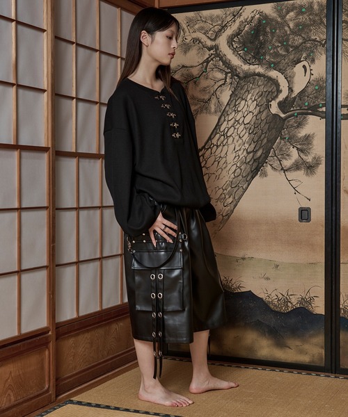 狐独(コドク)の「ハトメコードレザーカーゴパンツ(カーゴパンツ・メンズ・ブラック・LARGE/MEDIUM/SMALL)」の14枚目の写真