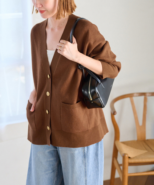 ジャーナルスタンダード　レリューム　コットンカシミア　ダブルニットカーディガン ジャーナルスタンダード レリューム JOURNAL STANDARD relume