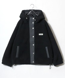 CONVERSE（コンバース）の「CONVERSE white（コンバース ホワイト）ボアフリース スタンドネックフードブルゾンジャケット レディース（ブルゾン・メンズ）」