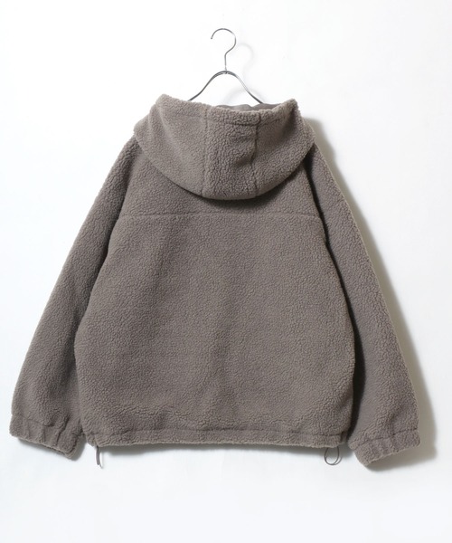 CONVERSE(コンバース)の「CONVERSE white(コンバース ホワイト)ボアフリース スタンドネックフードブルゾンジャケット レディース(ブルゾン・レディース・ピンク/アイボリー/ブラック/モカ・L/M)」の10枚目の写真