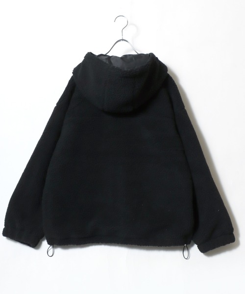 CONVERSE(コンバース)の「CONVERSE white(コンバース ホワイト)ボアフリース スタンドネックフードブルゾンジャケット レディース(ブルゾン・レディース・ピンク/アイボリー/ブラック/モカ・L/M)」の9枚目の写真