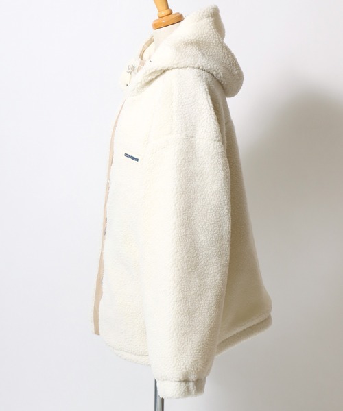 CONVERSE(コンバース)の「CONVERSE white(コンバース ホワイト)ボアフリース スタンドネックフードブルゾンジャケット レディース(ブルゾン・レディース・ピンク/アイボリー/ブラック/モカ・L/M)」の14枚目の写真