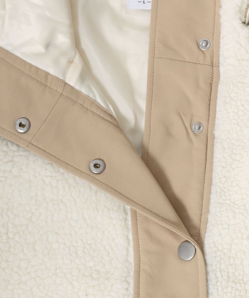 CONVERSE(コンバース)の「CONVERSE white(コンバース ホワイト)ボアフリース スタンドネックフードブルゾンジャケット レディース(ブルゾン・レディース・ピンク/アイボリー/ブラック/モカ・L/M)」の18枚目の写真