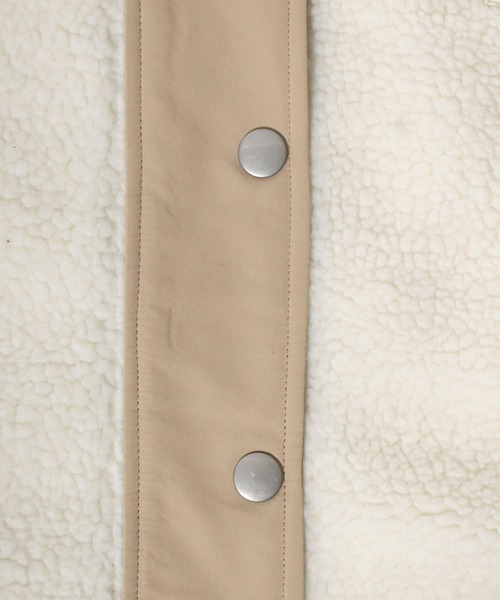 CONVERSE(コンバース)の「CONVERSE white(コンバース ホワイト)ボアフリース スタンドネックフードブルゾンジャケット レディース(ブルゾン・レディース・ピンク/アイボリー/ブラック/モカ・L/M)」の20枚目の写真