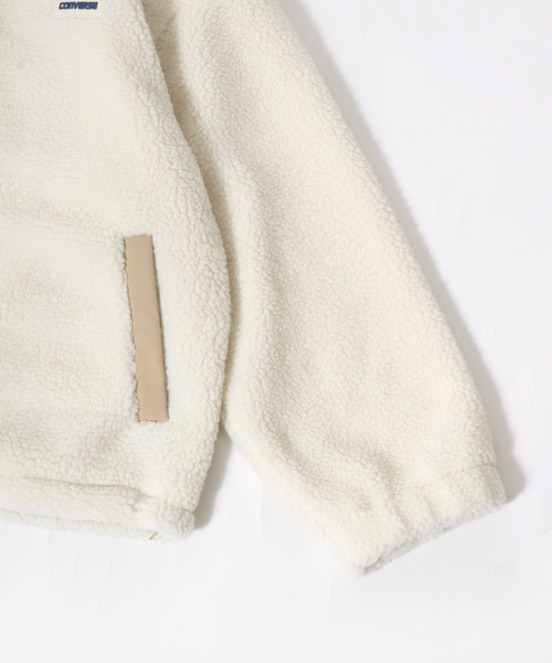 CONVERSE(コンバース)の「CONVERSE white(コンバース ホワイト)ボアフリース スタンドネックフードブルゾンジャケット レディース(ブルゾン・レディース・ピンク/アイボリー/ブラック/モカ・L/M)」の22枚目の写真