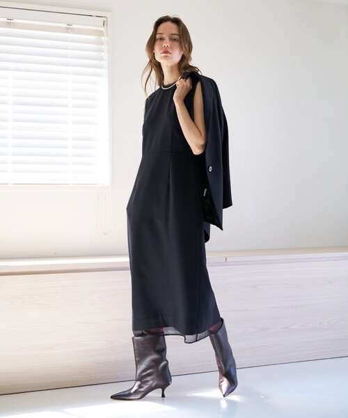 qualite(カリテ)の「【セットアップ対応】TWツイルテーラードジャケット/秋服/冬服/オフィスカジュアル/オケージョン/セレモニー(テーラードジャケット・レディース・ブラック・38/36)」の6枚目の写真