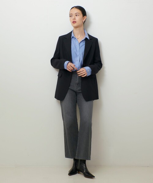 qualite(カリテ)の「【セットアップ対応】TWツイルテーラードジャケット/秋服/冬服/オフィスカジュアル/オケージョン/セレモニー(テーラードジャケット・レディース・ブラック・38/36)」の7枚目の写真