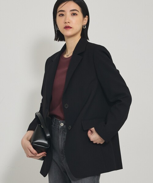 qualite(カリテ)の「【セットアップ対応】TWツイルテーラードジャケット/秋服/冬服/オフィスカジュアル/オケージョン/セレモニー(テーラードジャケット・レディース・ブラック・38/36)」の9枚目の写真