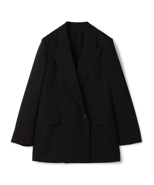 美品 トゥモローランド ピルグリム ダブルブレスト ジャケット ブラック 50 ピュアウールツイル ダブルブレストジャケット（その他アウター