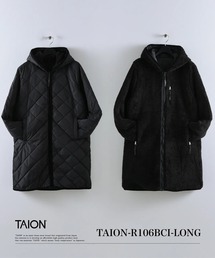 【TAION(タイオン)】〈ユニセックス〉シティ リバーシブル パイピングフード ダウン×ボア コート