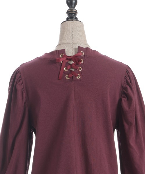 axes femme POETIQUE（アクシーズファムポエティック）の「くまボア刺繍裾レースＴシャツ（Tシャツ/カットソー・レディース・イエロー/サックスブルー/ワイン・MEDIUM）」の18枚目の写真