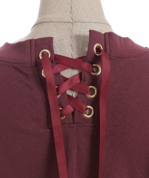 axes femme POETIQUE（アクシーズファムポエティック）の「くまボア刺繍裾レースＴシャツ（Tシャツ/カットソー・レディース・イエロー/サックスブルー/ワイン・MEDIUM）」の19枚目の写真
