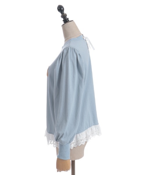 axes femme POETIQUE（アクシーズファムポエティック）の「くまボア刺繍裾レースＴシャツ（Tシャツ/カットソー・レディース・イエロー/サックスブルー/ワイン・MEDIUM）」の22枚目の写真