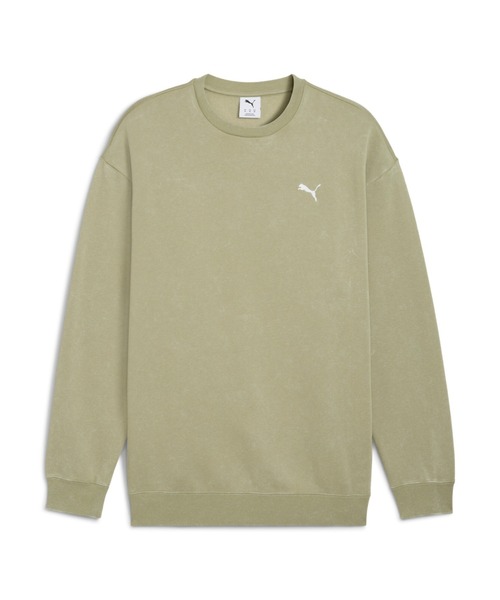 PUMA(プーマ)の「PUMA プーマ メンズ ESS ELEVATED リラックスド ウォッシュ クルースウェット(スウェット・メンズ・ブラック/アーミー・MEDIUM/LARGE/X-LARGE/SMALL/XX-LARGE)」の1枚目の写真
