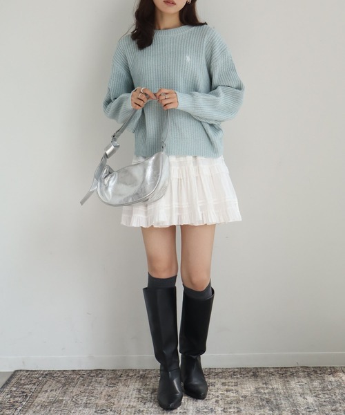 U.S. POLO ASSN.(ユーエスポロアッスン)の「【U.S. POLO ASSN./ユーエスポロアッスン】ロゴ刺繍 クルーネック ラメニット セーター(ニット/セーター・レディース・アイボリー/グリーン/グレー・L/LL/M)」の8枚目の写真