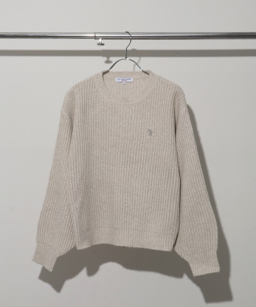 U.S. POLO ASSN.(ユーエスポロアッスン)の「【U.S. POLO ASSN./ユーエスポロアッスン】ロゴ刺繍 クルーネック ラメニット セーター(ニット/セーター・レディース・アイボリー/グリーン/グレー・L/LL/M)」の12枚目の写真
